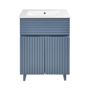 Bernay 24" Freestanding Bathroom Vanity in Blue Heather with Sink Top