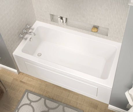 MAAX 106213-L-003-001 Pose 7242 IF Acrylic Alcove Left-Hand Drain Whirlpool Bathtub in White
