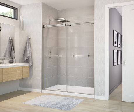 MAAX 136272-900-305-000 Duel 56-58 ½ x 70 ½-74 in. 8mm Bypass Shower Door for Alcove Installation with Clear glass in Brushed Nickel