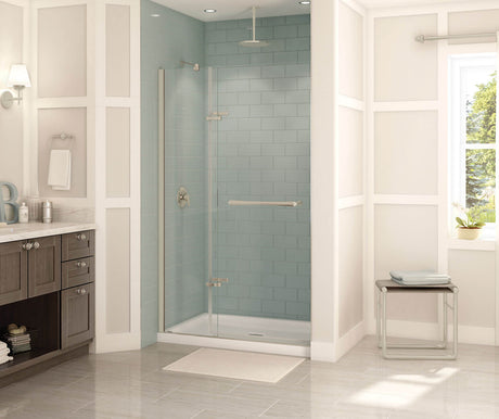 MAAX 136883-900-305-000 Reveal 71 51 ½-54 ½ x 71 ½ in. 8mm Pivot Shower Door for Alcove Installation with Clear glass in Brushed Nickel