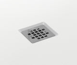 MAAX 420001-542-001-100 B3Square 4832 Acrylic Corner Left Shower Base in White with Anti-slip Bottom with Center Drain