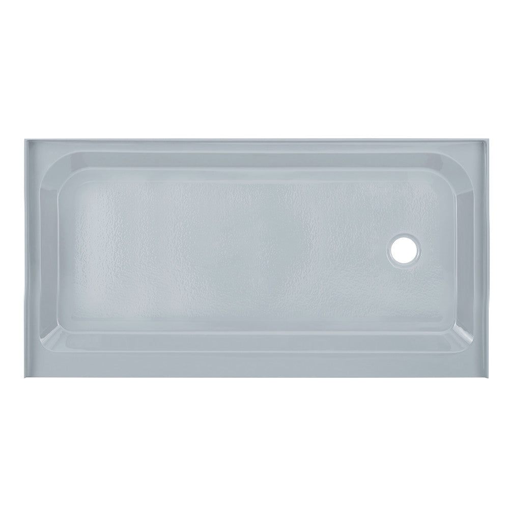 Voltaire 60 x 32 Single-Threshold, Right-Hand Drain, Shower Base in Grey