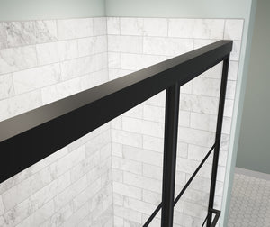 MAAX 135331-972-340-000 Incognito 76 Shaker 44-47 x 76 in. 8mm Bypass Shower Door for Alcove Installation with Shaker glass in Matte Black