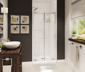 MAAX 105598-000-002-000 Gallery SH-3636 AcrylX Alcove Center Drain Two-Piece Shower in White