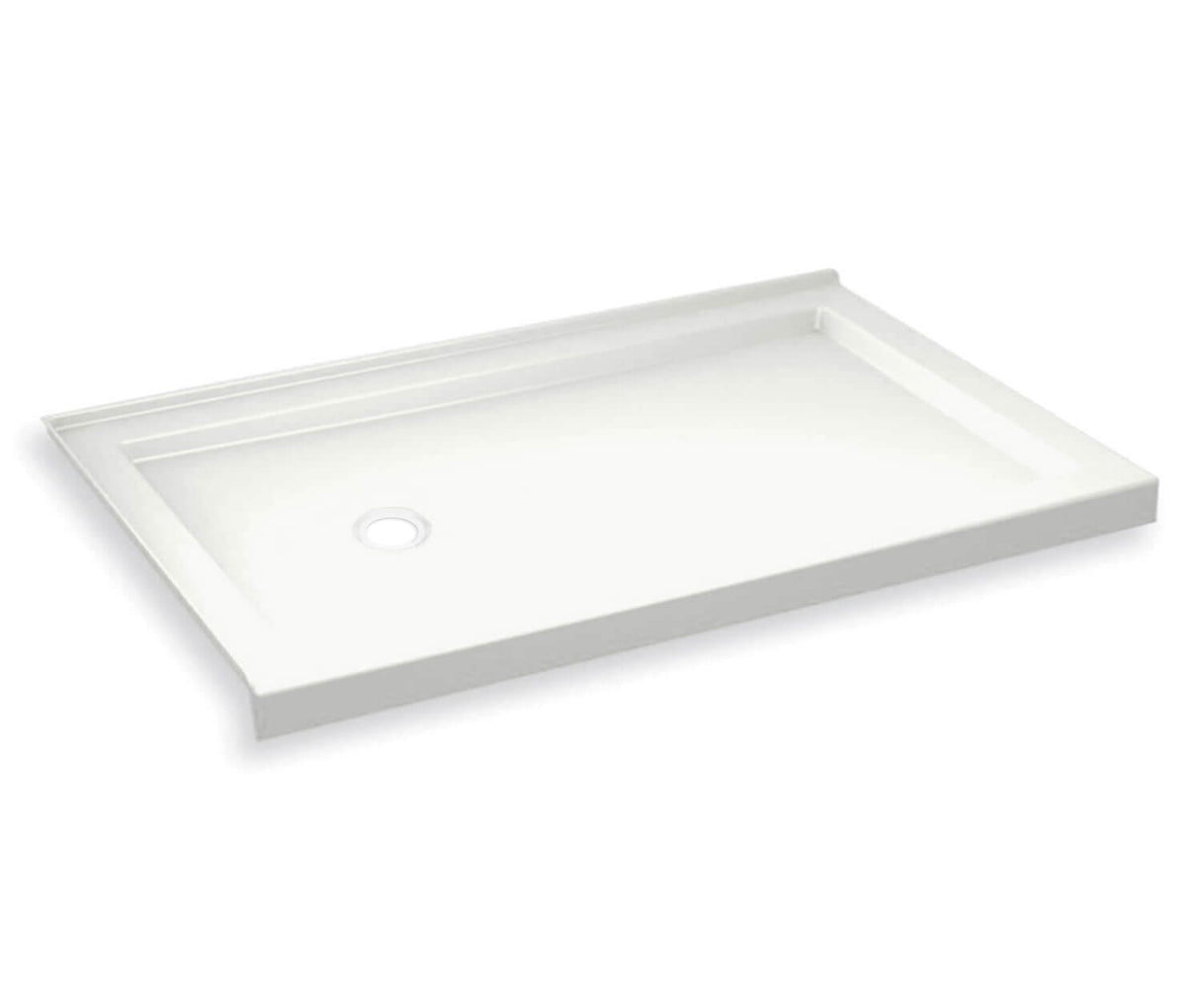 MAAX 410005-502-001-001 B3Round 6032 Acrylic Corner Left Shower Base in White with Left-Hand Drain