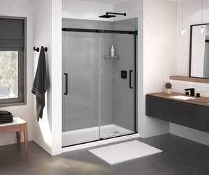 MAAX 138762-900-173-000 Inverto 56-59 x 70 ½-74 in. 8mm Bypass Shower Door for Alcove Installation with Clear glass in Dark Bronze