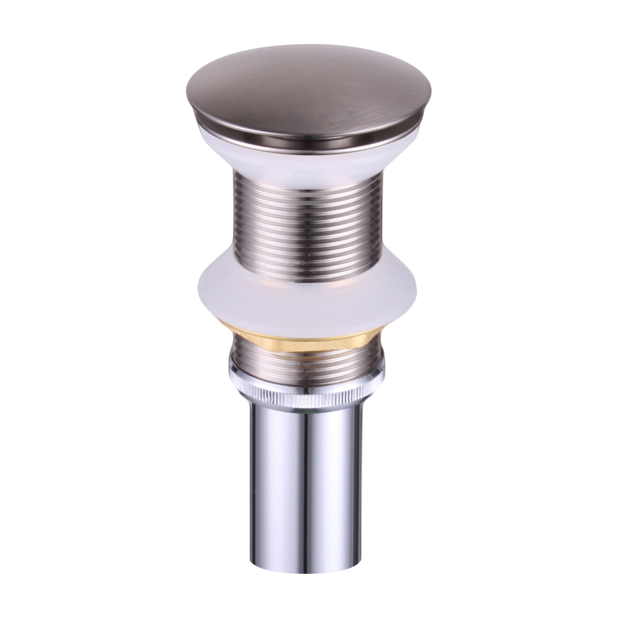 DAX Brass Round Vanity Sink Pop-Up Drain without Overflow, Brushed Nickel DAX-82005-BN