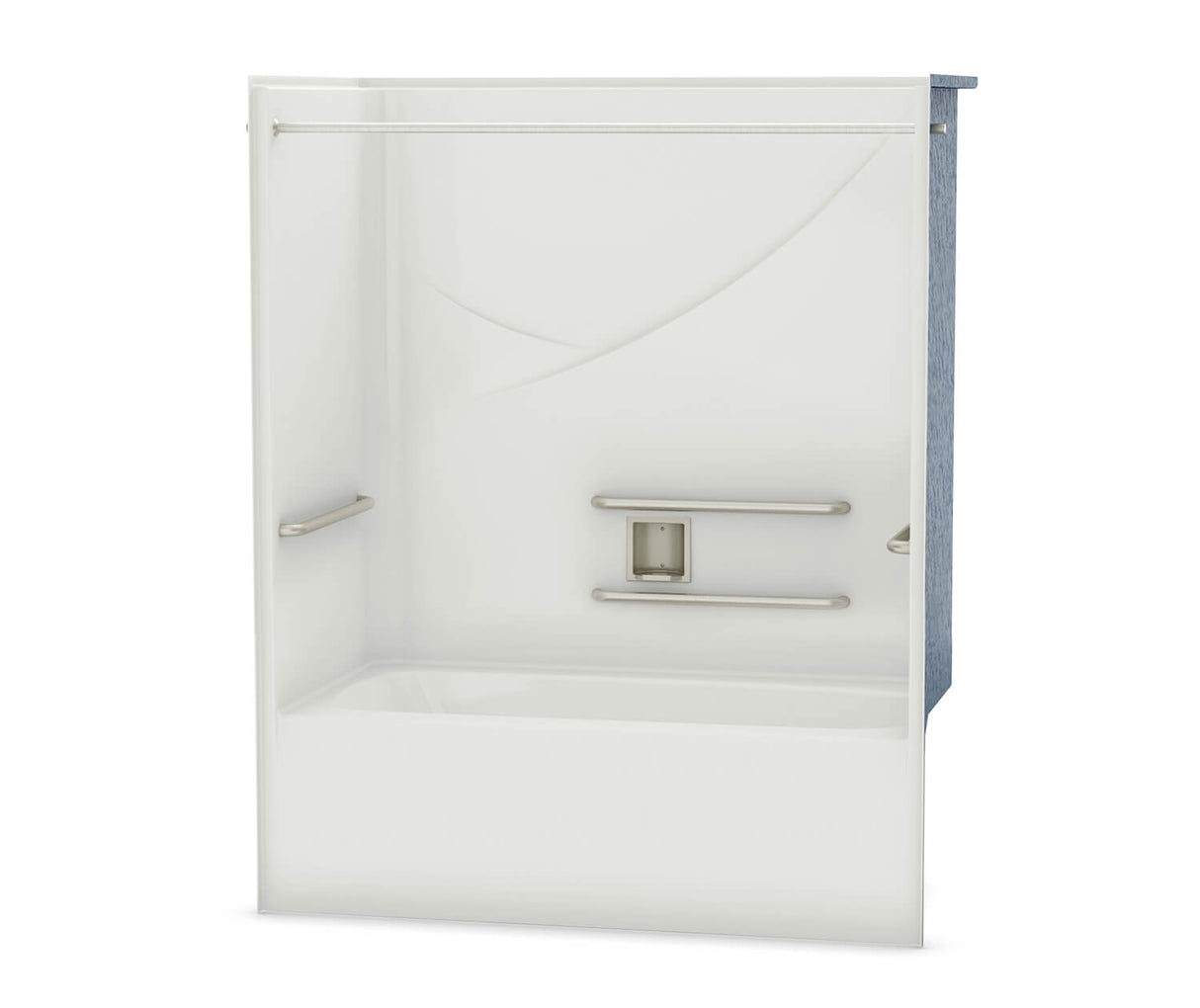 MAAX 106058-000-002-101 OPTS-6032 - ADA Grab Bars AcrylX Alcove Right-Hand Drain One-Piece Tub Shower in White