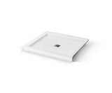 MAAX 420001-543-001-100 B3Square 4832 Acrylic Corner Right Shower Base in White with Anti-slip Bottom with Center Drain