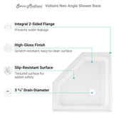 Voltaire 42 x 42 Acrylic White, Single-Threshold, Center Drain, Neo-angle Shower Base