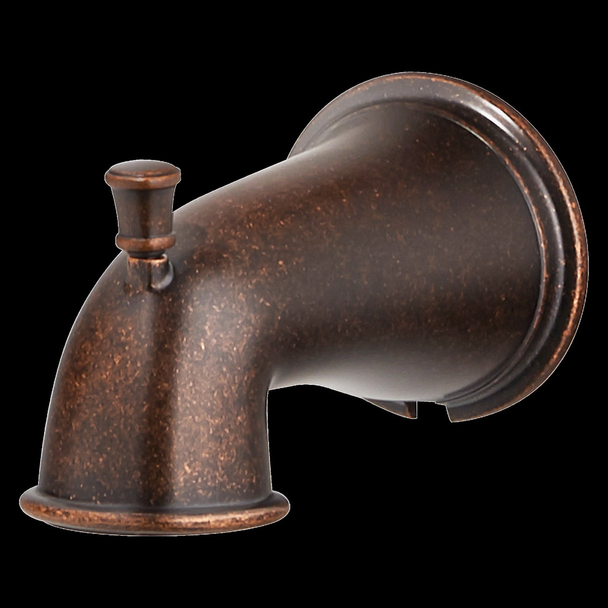 Quick Connect Tub Spout with Diverter in Rustic Bronze