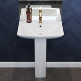 Sublime Pedestal Bathroom Sink Square Single Faucet Hole