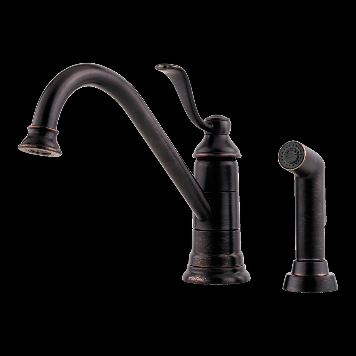 Portland 1-Handle Kitchen Faucet with Side Spray in Tuscan Bronze