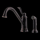 Portland 1-Handle Kitchen Faucet with Side Spray in Tuscan Bronze