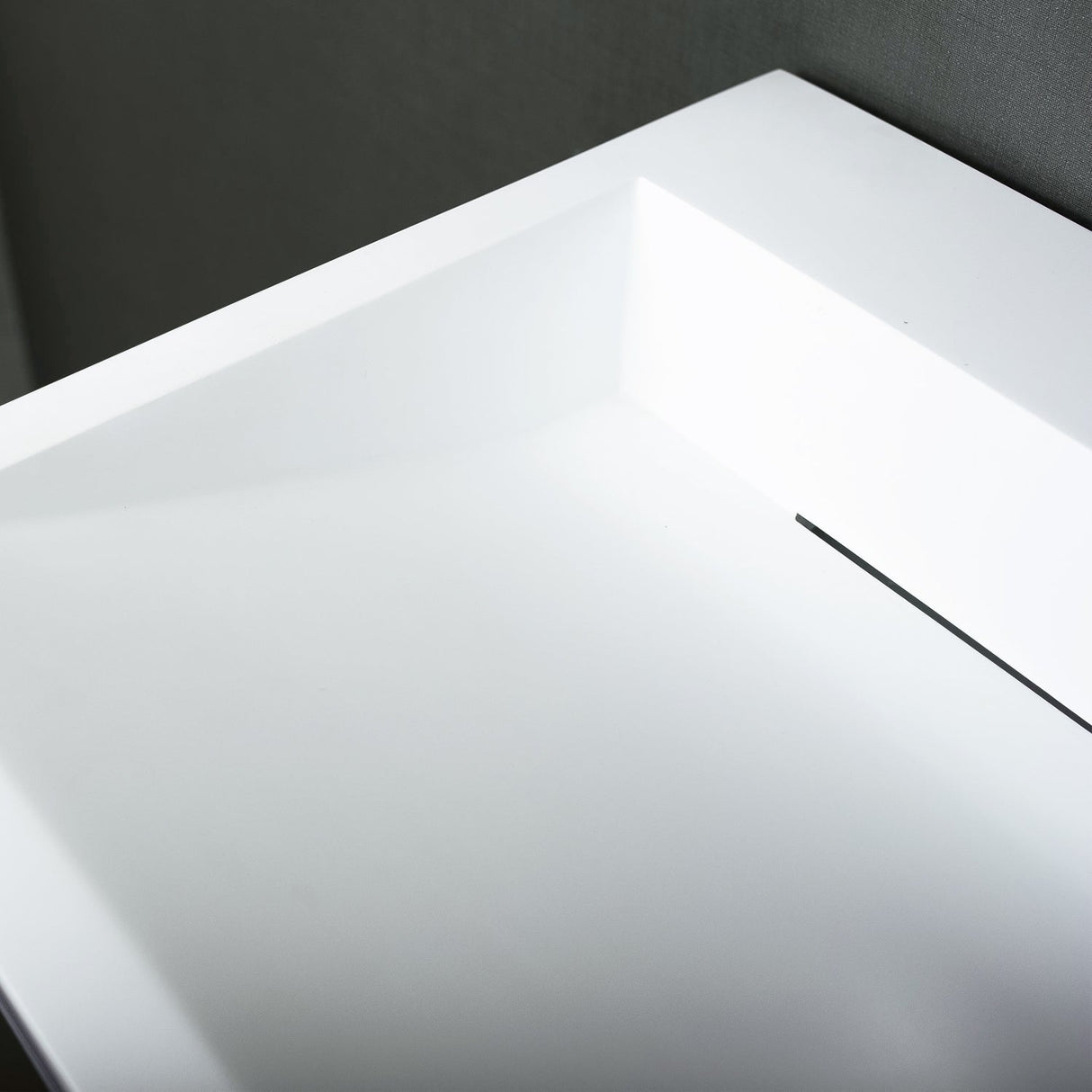 DAX Solid Surface Rectangular Pedestal Freestanding Bathroom Basin, Matte White DAX-AB-1384