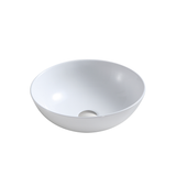 DAX Ceramic Round Bathroom Vessel Basin, 16", White Glossy DAX-CL1344-WG