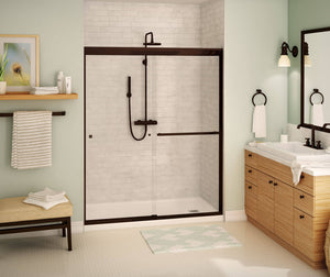 MAAX 135672-900-172-000 Aura 55-59 x 71 in. 8 mm Bypass Shower Door for Alcove Installation with Clear glass in Dark Bronze