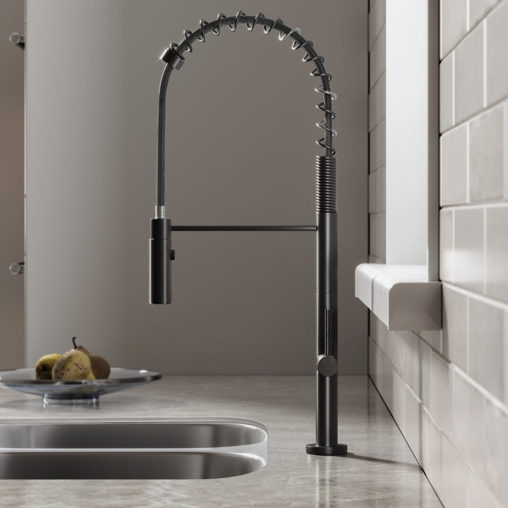 Chalet Single Handle, Pull-Down Kitchen Faucet in Matte Black