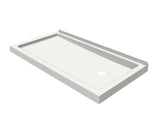 MAAX 410006-505-001-000 B3Round 6036 Acrylic Wall Mounted Shower Base in White with Center Drain