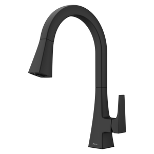 Pfirst Modern 1-Handle Pull-Down Kitchen Faucet in Matte Black
