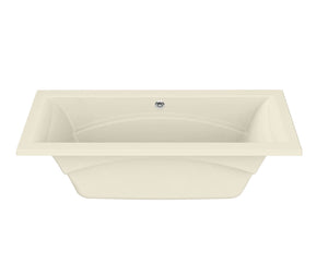 MAAX 101270-056-004 Optik 7236 Acrylic Undermount Center Drain Combined Hydrofeel & Aerofeel Bathtub in Bone