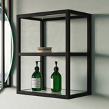 Pierre 16"x20"x10" Wall-Mounted Linen Cabinet in Matte Black