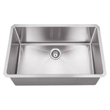 DAX Stainless Steel Single Bowl Undermount Kitchen Sink, 30", Brushed Stainless Steel DAX-T3018-R10