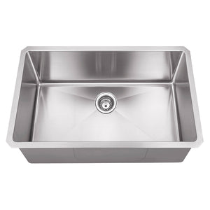 DAX Stainless Steel Single Bowl Undermount Kitchen Sink, 30", Brushed Stainless Steel DAX-T3018-R10