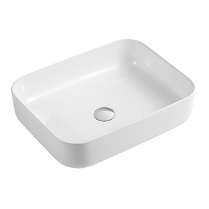 DAX Ceramic Rectangle Bathroom Vessel Basin, Matte White DAX-CL1285-WM