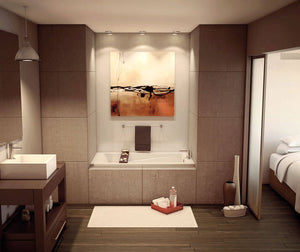 MAAX 105467-091-001-002 New Town 6032 IF Acrylic Alcove Right-Hand Drain 10 Microjets Bathtub in White