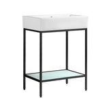 Pierre 24 Single, Freestanding, Matte Black Metal Frame Bathroom Vanity