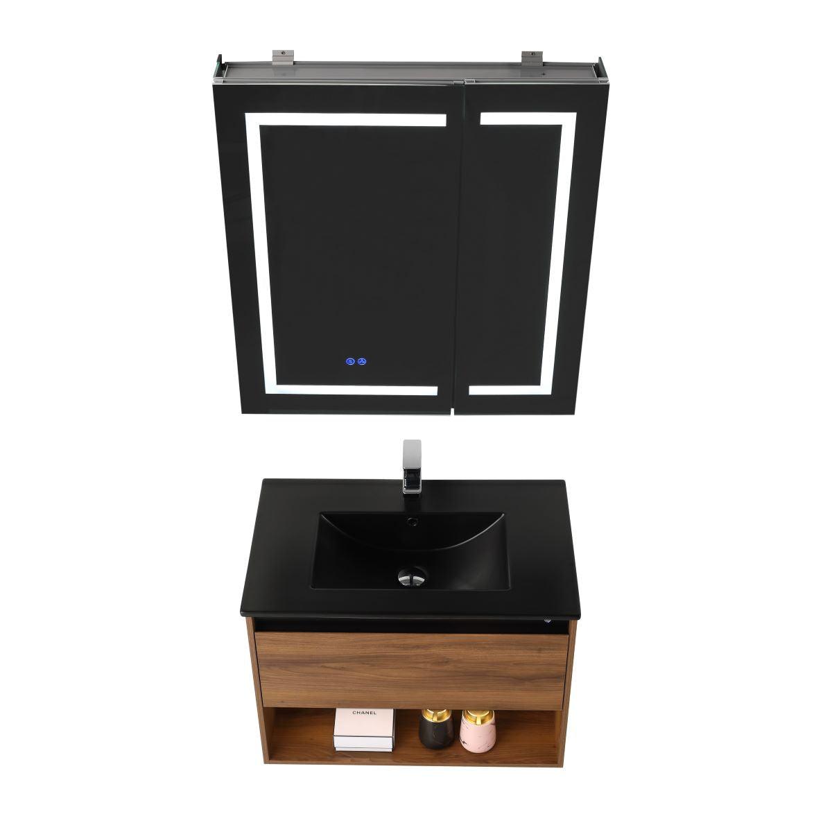 Blossom Bergen 30" Vanity with Dual LED Illumination - Adjustable Lighting and Sleek Storage Design