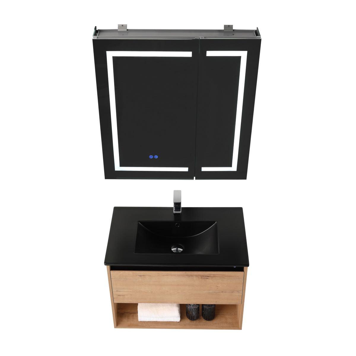 Blossom Bergen 30" Vanity with Dual LED Illumination - Adjustable Lighting and Sleek Storage Design