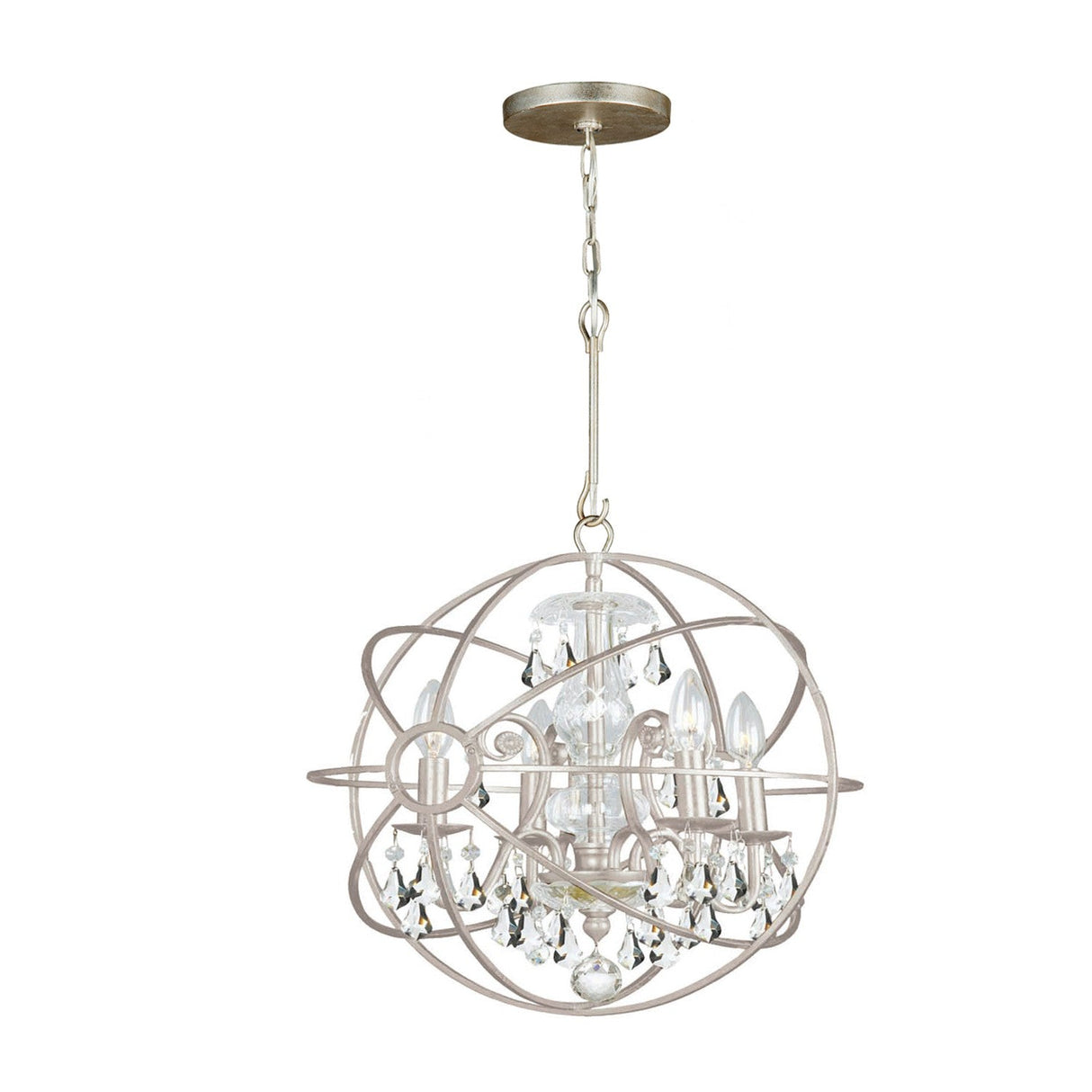 Solaris 4 Light Olde Silver Mini Chandelier 9025-OS-CL-MWP