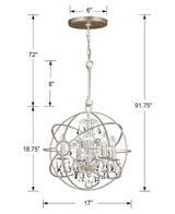 Solaris 4 Light Olde Silver Mini Chandelier 9025-OS-CL-MWP