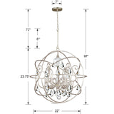 Solaris 5 Light Olde Silver Chandelier 9026-OS-CL-MWP