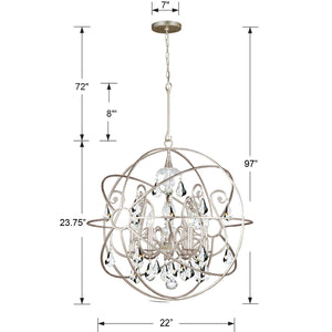 Solaris 5 Light Olde Silver Chandelier 9026-OS-CL-MWP