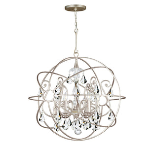 Solaris 5 Light Swarovski Strass Crystal Olde Silver Sphere Chandelier 9026-OS-CL-S