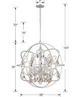 Solaris 6 Light Olde Silver Chandelier 9028-OS-CL-MWP