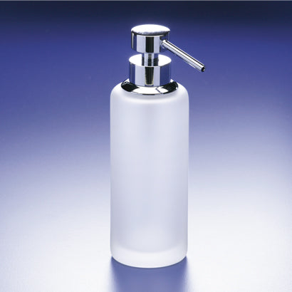 Soap Dispenser, Rounded, Tall Frosted Crystal Glass