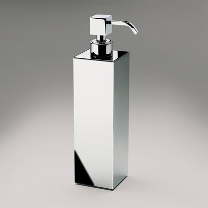 Soap Dispenser, Tall, Squared, Brass, Countertop