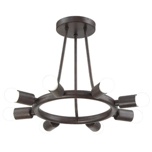 Dakota 8 Light Charcoal Bronze Semi Flush Mount 9043-CZ