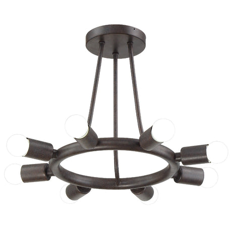 Dakota 8 Light Charcoal Bronze Semi Flush Mount 9043-CZ