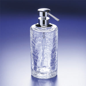 Soap Dispenser, Rounded, Crackled Crystal Glass