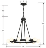 Dakota 12 Light Black Chandelier 9045-BK