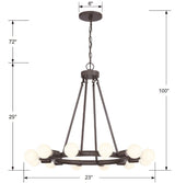 Dakota 12 Light Charcoal Bronze Chandelier 9045-CZ