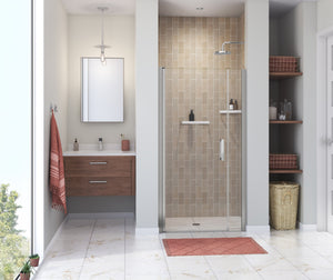 MAAX 138268-900-084-101 Manhattan 39-41 x 68 in. 6 mm Pivot Shower Door for Alcove Installation with Clear glass & Square Handle in Chrome