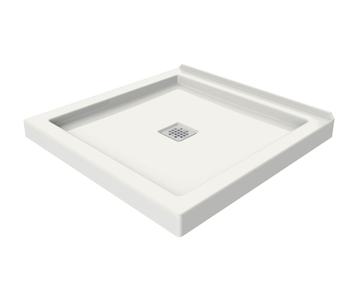 MAAX 420000-505-001-100 B3Square 3636 Acrylic Wall Mounted Shower Base in White with Center Drain