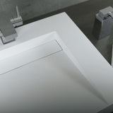 DAX Solid Surface Rectangular Single Bowl Wall Mount Bathroom Basin, Matte White DAX-AB-1379