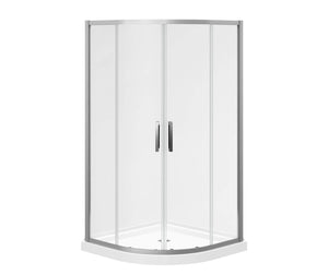 MAAX 107170-900-340-000 Kassia 38 x 38 Acrylic Center Drain Shower Kit in White with Clear glass  in Matte Black
